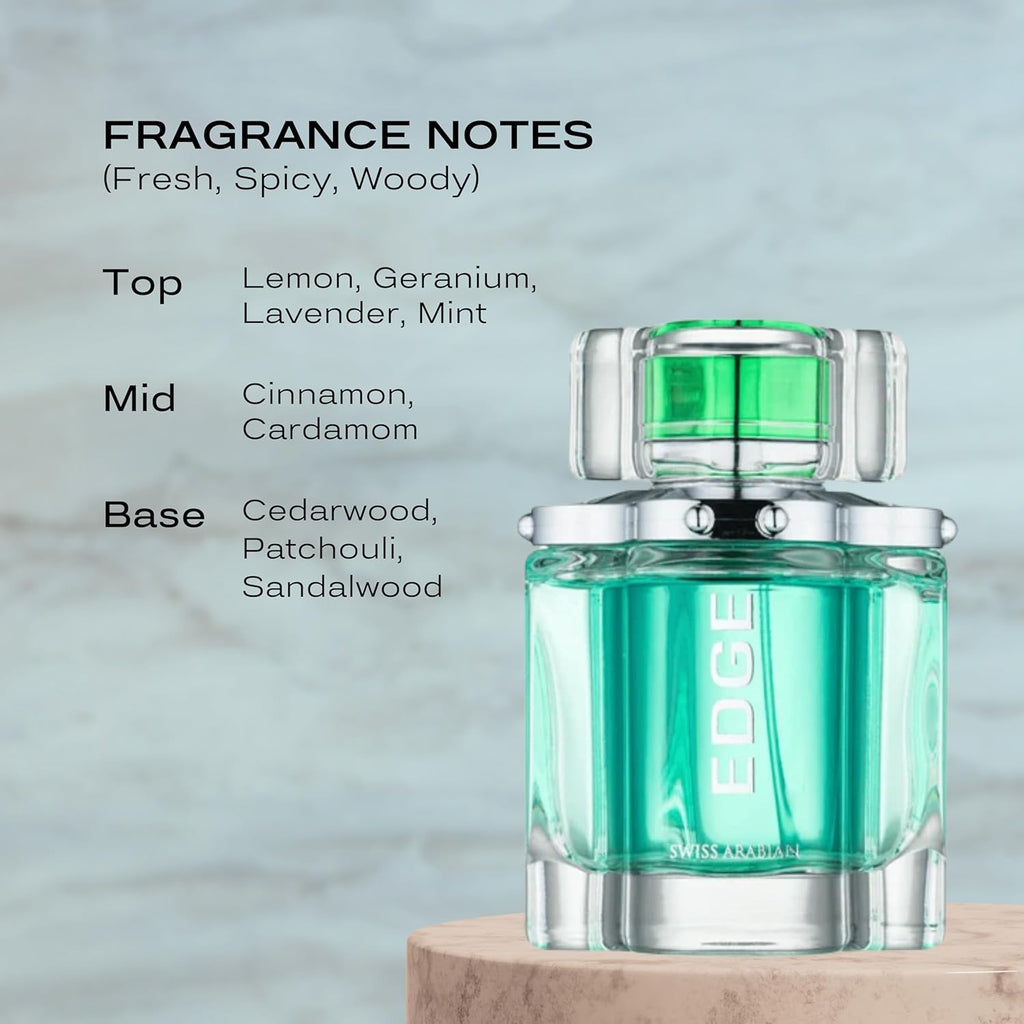 Swiss Arabian Edge Eau De Toilette Spray 100ml For Men