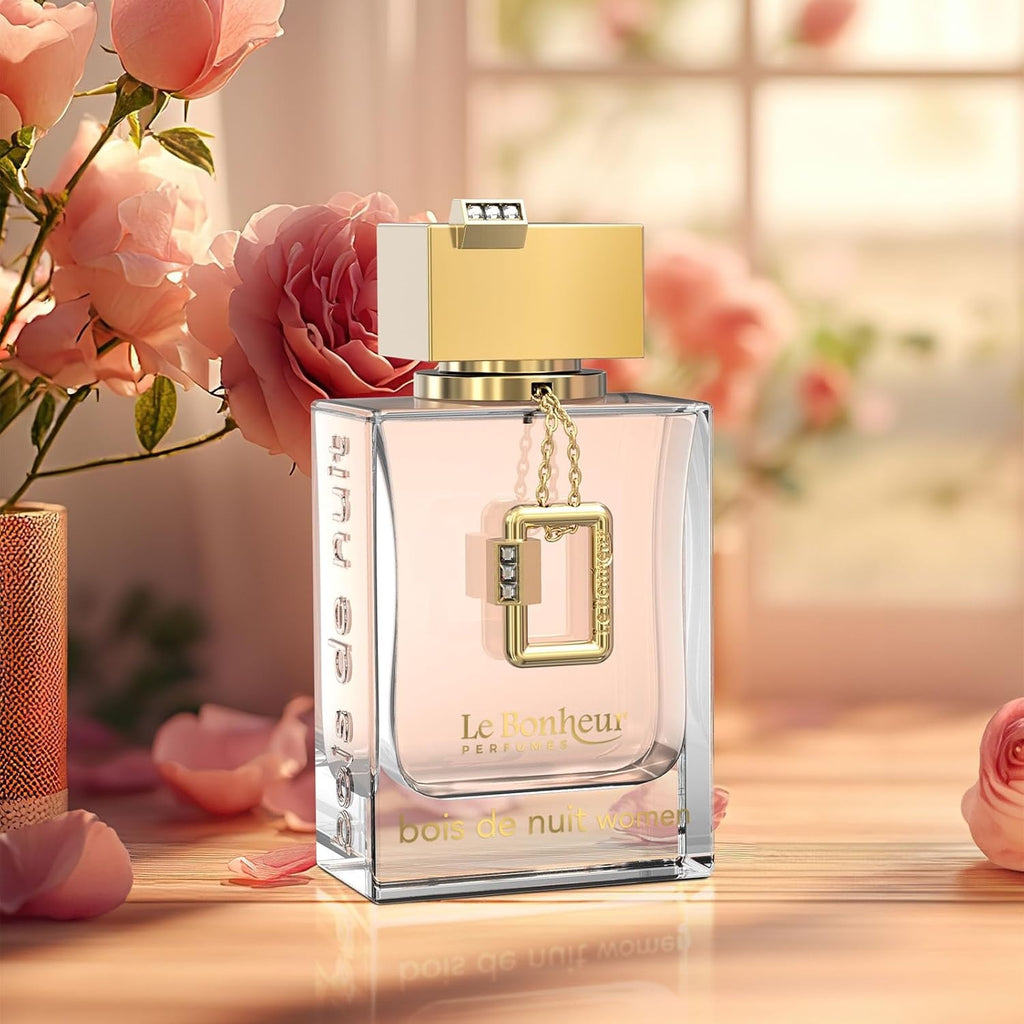 Le Bonheur Bois de Nuit Women Perfume | Eau de Parfum, Floral Fruity Fragrance, 105ml.