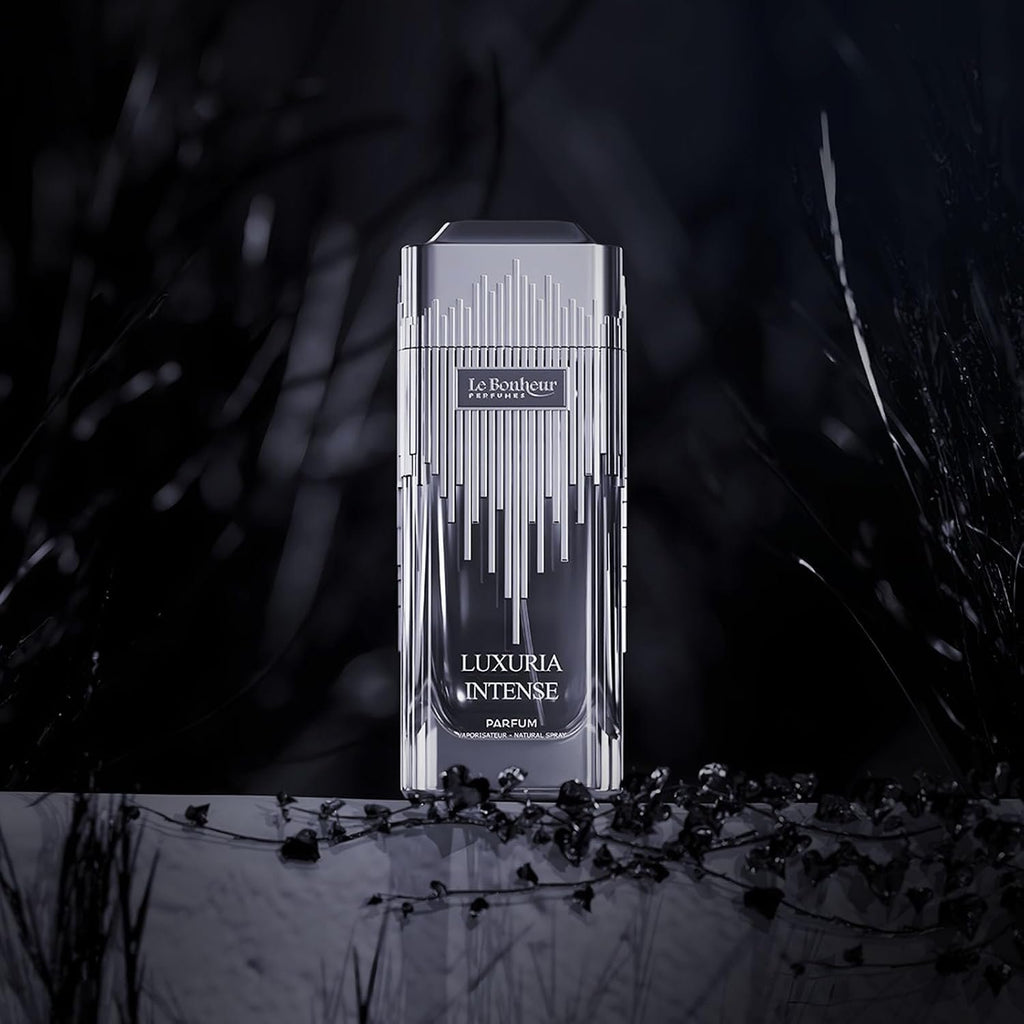 Le Bonheur Luxuria Intense Eau de Parfum für Herren 100 ml | Langanhaltendes Premium-Luxusparfum | Frischer, würziger & holziger Duft mit Noten von Zedernholz, Leder & Vetiver | Luxuriöses Geschenk für Männer