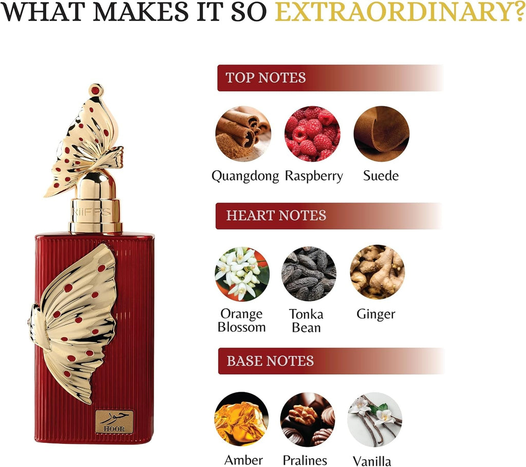 RIFFS HOOR & HULM Eau de Parfum 100ml – Oriental Damendüfte | Parfum mit Schmetterlingsflakon | Varianten