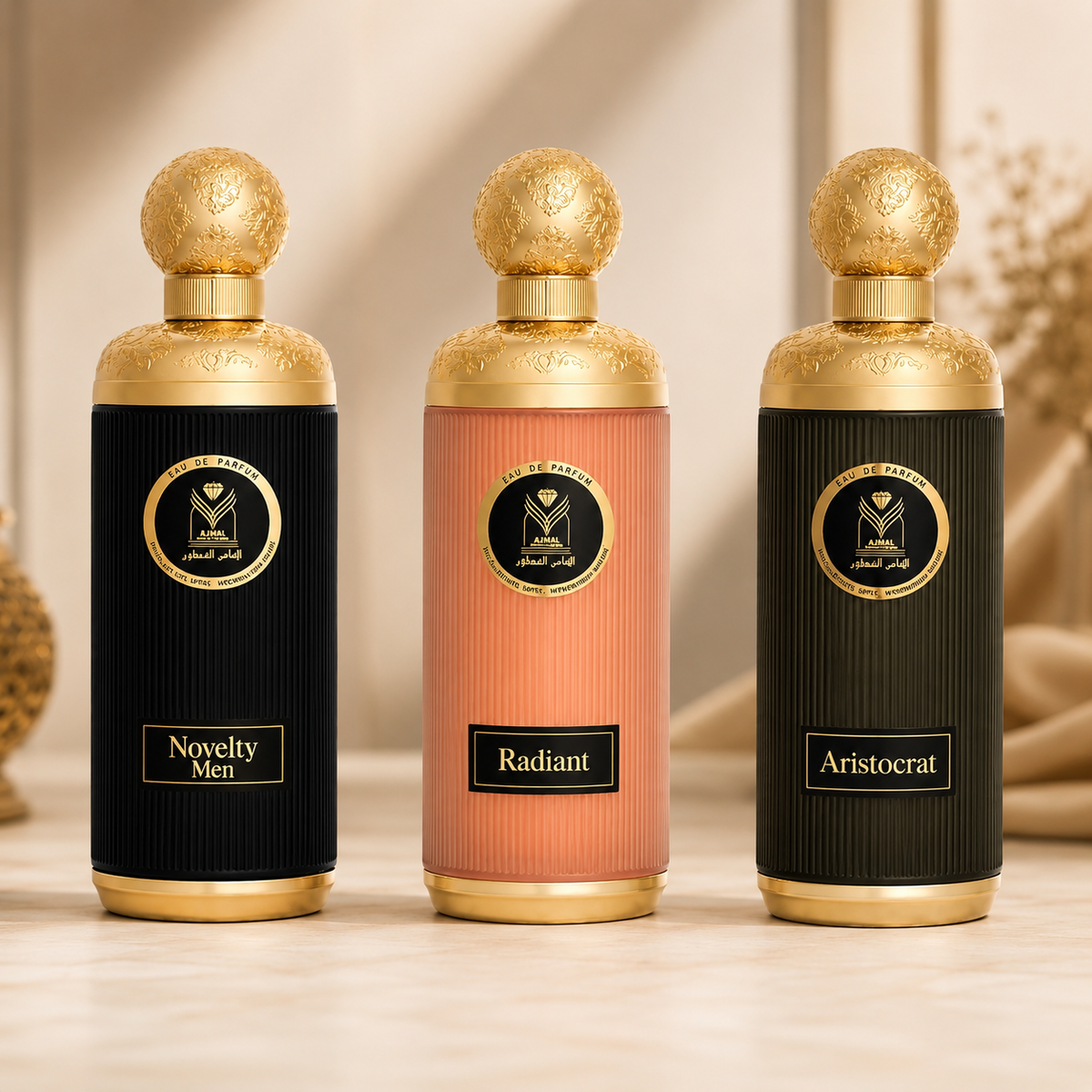 Almas Eau de Parfum 200ml – Novelty Men, Radiant & Aristocrat | Orientalischer Duft für Damen & Herren | Lang anhaltendes Parfum