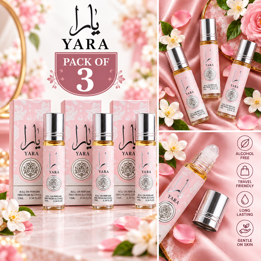 Yara - 3 x 10 ml - Fragrance oil for men and women, long-lasting comfort (Yara 10 ml) - Perfume for women and men
