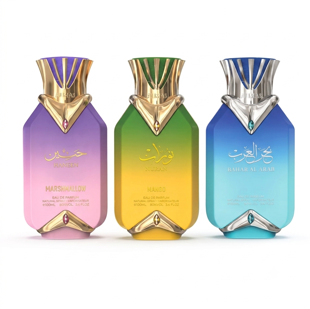 Almas Eau de Parfum 100ml – Bahar Al Arab, Nuran Mango & Haneen Marshmallow | Damen & Herren Parfum