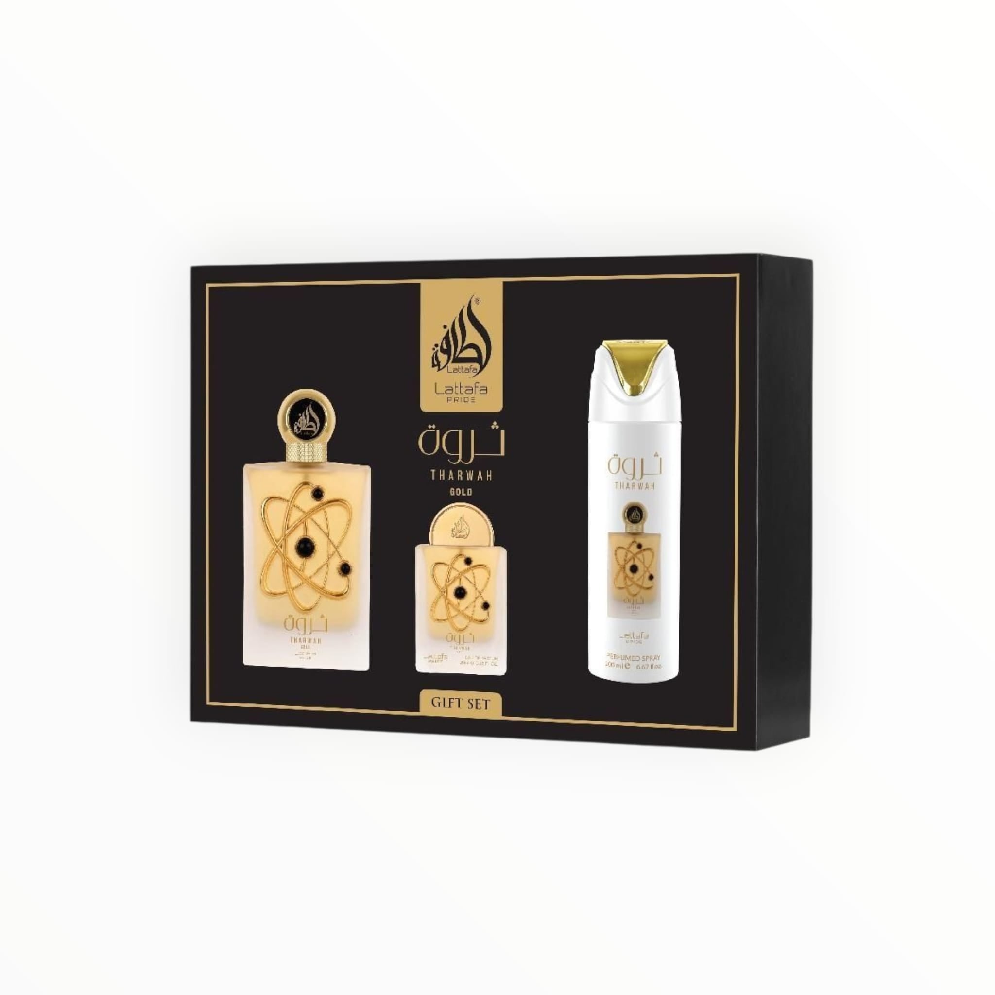 Lattafa Tharwah Gold Giftset 3-Set
