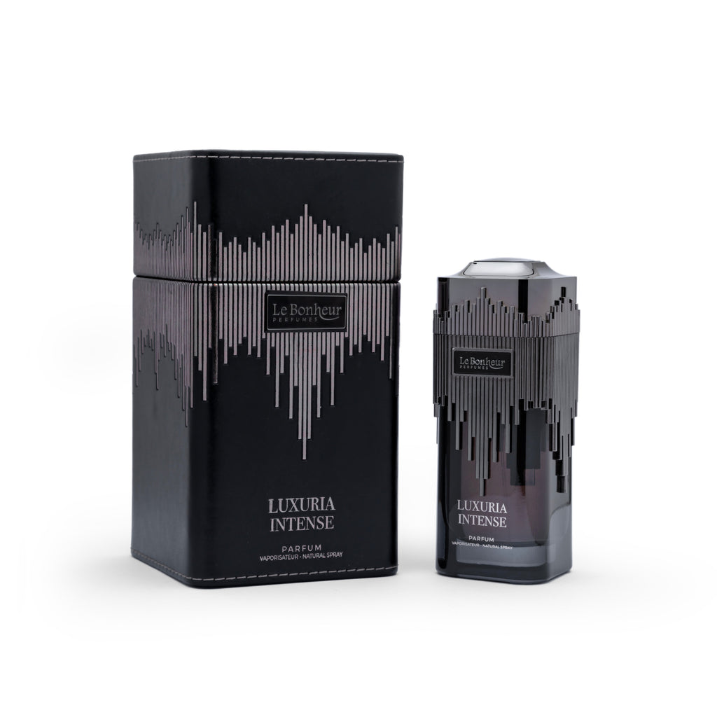 Le Bonheur Luxuria Intense Eau de Parfum für Herren 100 ml | Langanhaltendes Premium-Luxusparfum | Frischer, würziger & holziger Duft mit Noten von Zedernholz, Leder & Vetiver | Luxuriöses Geschenk für Männer