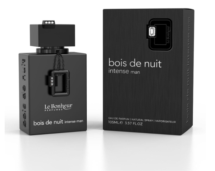 Le Bonheur Bois de Nuit Intense Man Perfume | Eau de Parfum, Exotic Woody Spicy Scent, 105ml.