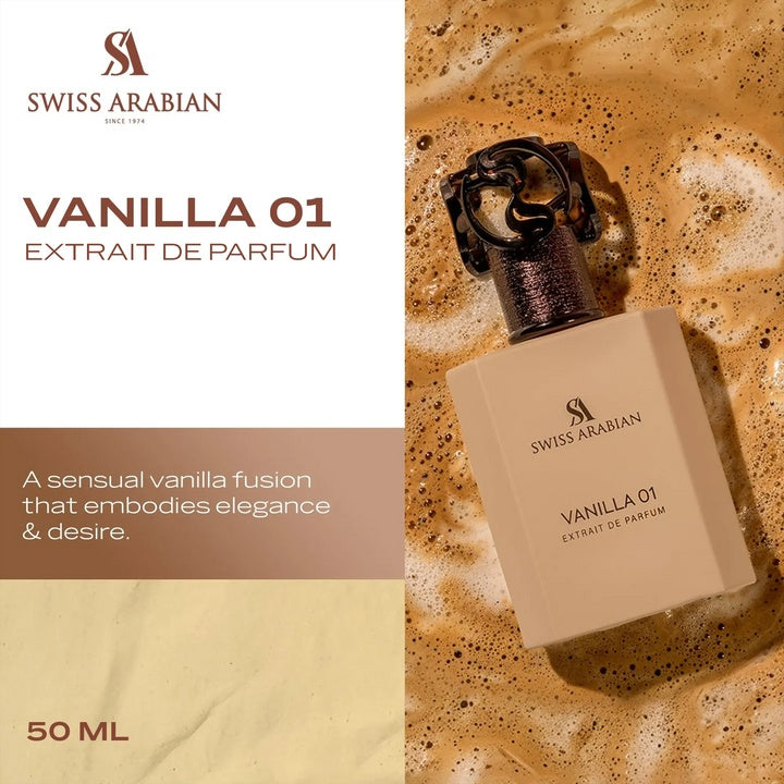 Swiss Arabian Vanilla 01 Extrait de Parfum 50ml | Vanille Karamell Kokosnuss Duft | Arabisches Gourmand Parfüm Damen – Langanhaltend & Intensiv