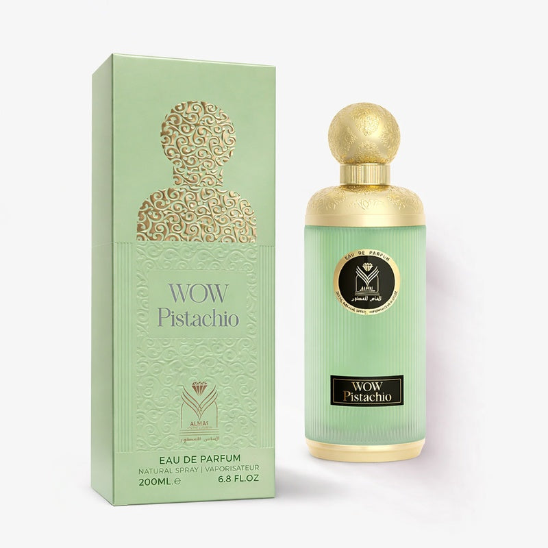 Almas Perfumes Eau de Parfum 200ml – WOW Pistachio, Pure Bakhour & Novelty Woman | Oriental Fragrances