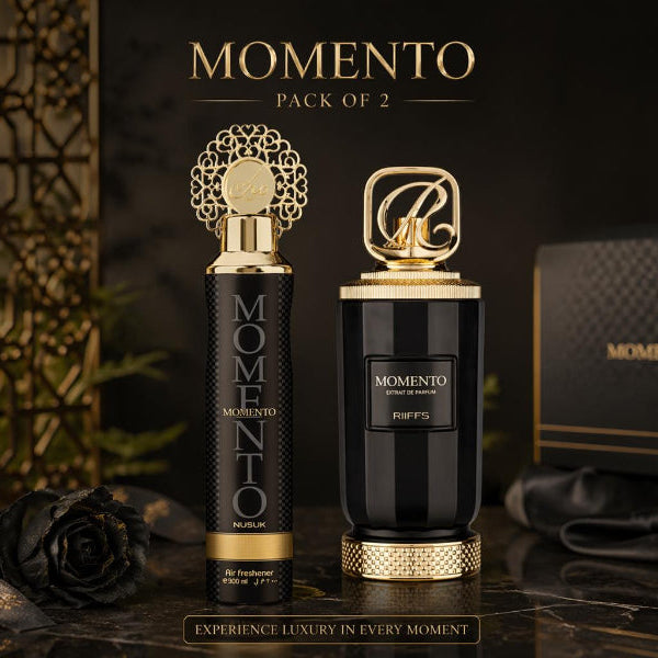 Riiffs Momento Parfum 100 ml & Lufterfrischer 300 ml Set – 2er Set Luxus Duft, langanhaltend, Duft, Geschenk Set