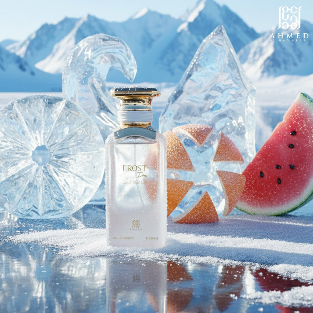 Ahmed Al Maghribi Frost Ice Eau de Parfum 100ml Unisex– Frischer Eisiger Duft, Zitrisch-Aquatisch & Langanhaltend,