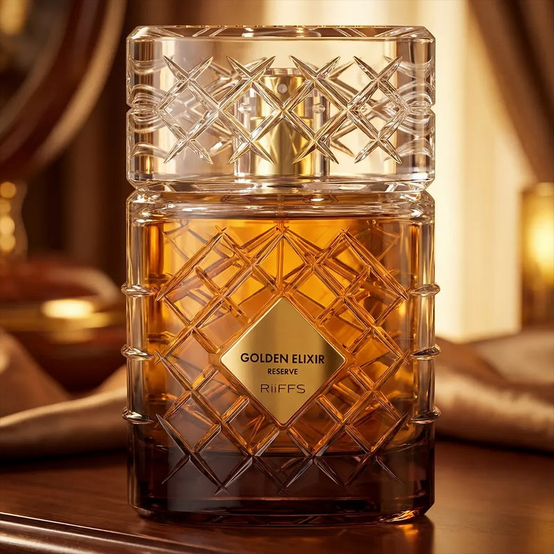 Riiffs Golden Elixir Reserve Eau de Parfum 100ml Unisex – Intensiver Amber-Vanille Duft, Langanhaltendes Luxus Parfum für Damen & Herre