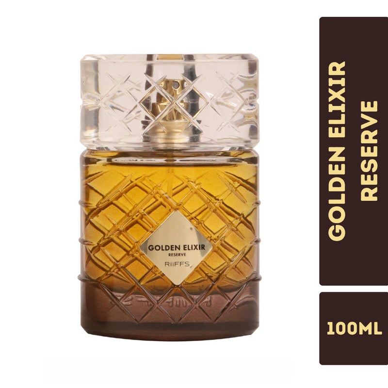 Riiffs Golden Elixir Reserve Eau de Parfum 100ml Unisex – Intensiver Amber-Vanille Duft, Langanhaltendes Luxus Parfum für Damen & Herre