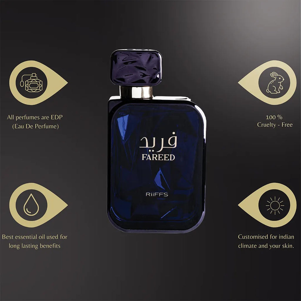 Riiffs Fareed Eau de Parfum 100ml – Orientalischer Luxusduft | Langanhaltendes Arabisches Parfum für Damen & Herren
