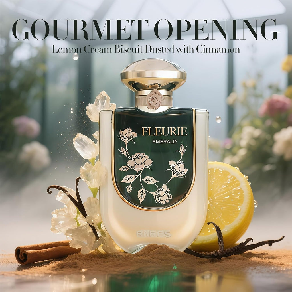 Riiffs Fleurie Emerald Eau de Parfum 100ml Damen – Blumig-Frischer Duft, Elegant & Langanhaltend, Luxuriöses Parfum für Frauen