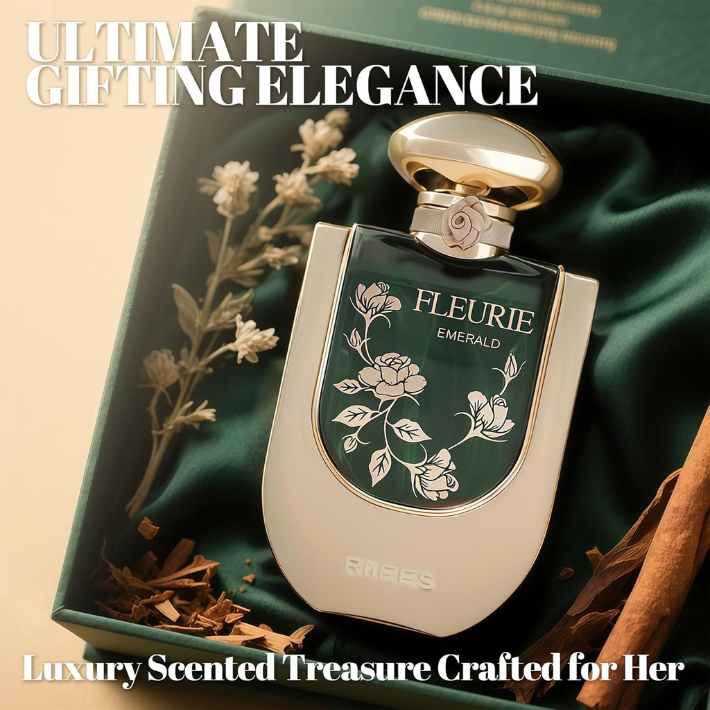 Riiffs Fleurie Emerald Eau de Parfum 100ml Damen – Blumig-Frischer Duft, Elegant & Langanhaltend, Luxuriöses Parfum für Frauen