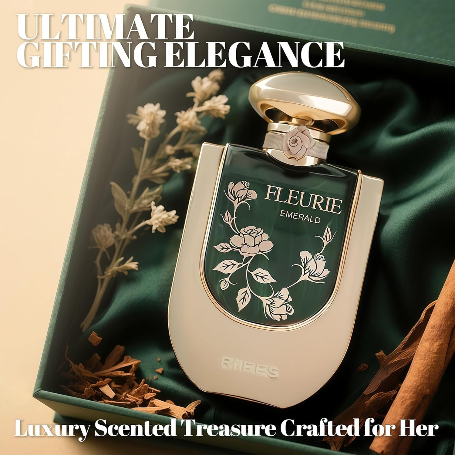 Riiffs Fleurie Emerald Eau de Parfum 100ml Damen – Blumig-Frischer Duft, Elegant & Langanhaltend, Luxuriöses Parfum für Frauen