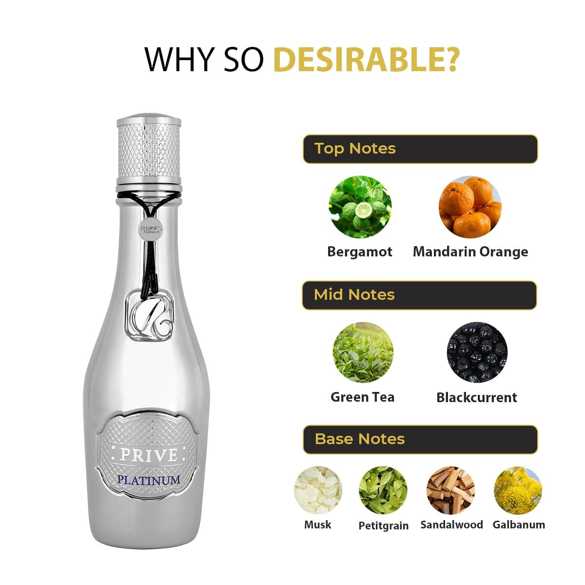Riiffs Privé Platinum 100ml - Luxuriöses Eau de Parfum mit raffinierten Noten für besondere Anlässe und alltäglichen Luxus