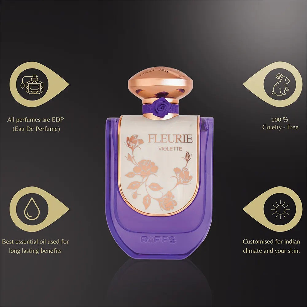 Riiffs Fleurie Violette Eau de Parfum 100ml – Blumiger Luxusduft | Langanhaltendes Arabisches Parfum für Damen & Herren