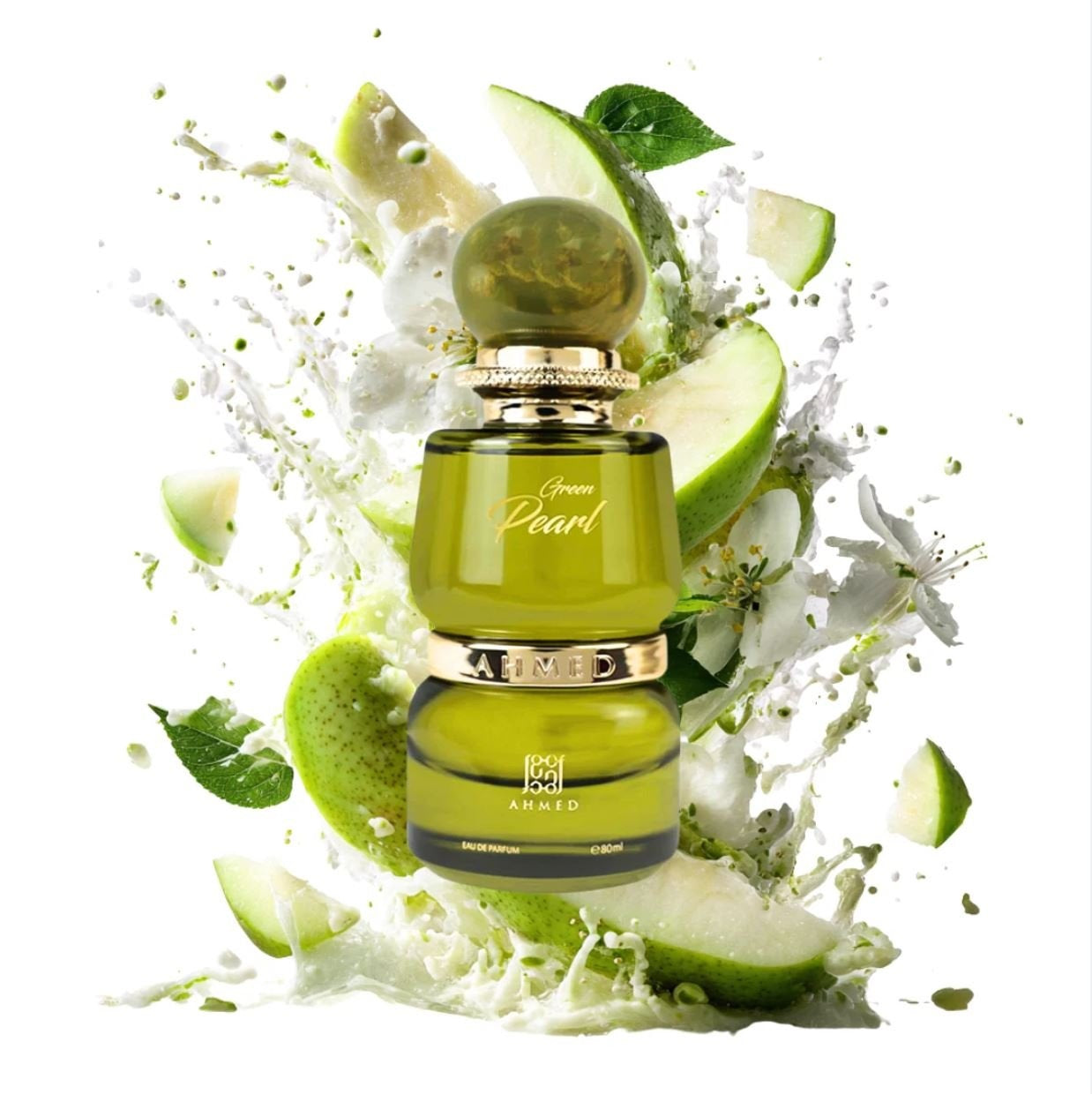 Ahmed Al Maghribi Green Pearl Eau de Parfum 80ml – Frischer Grüner Duft, Elegant & Langanhaltend, Luxus Parfum Unisex