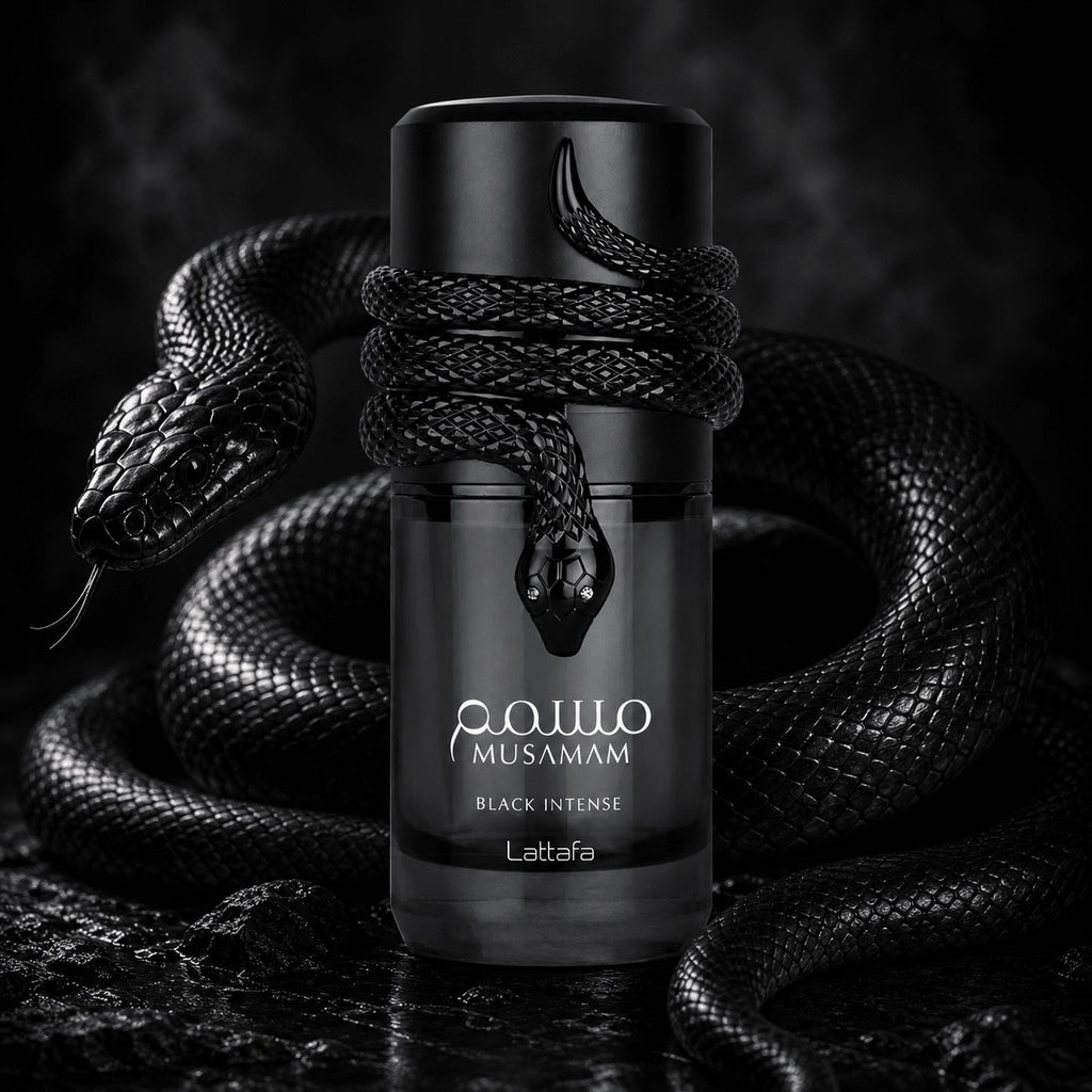 Lattafa Musamam Black Intense – Spicy, Woody, Amber, Aromatic – Eau de Parfum Spray Long-Lasting Fragrance for Unisex, 3.4 Ounce / 100 ml